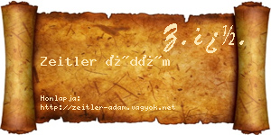 Zeitler Ádám névjegykártya